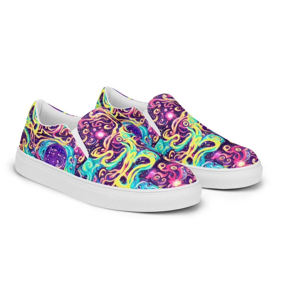 Candy Nebula on Men's Slip-On Canvas Shoes — Right Front