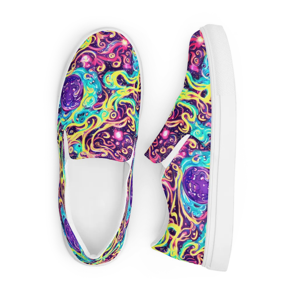 Candy Nebula on Men's Slip-On Canvas Shoes — Front