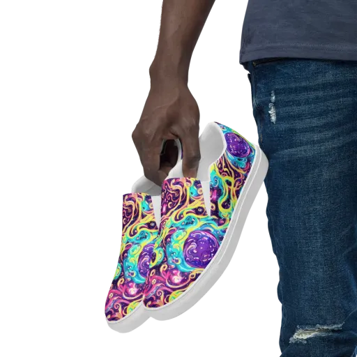 Candy Nebula on a Men's Slip-On Canvas Shoes