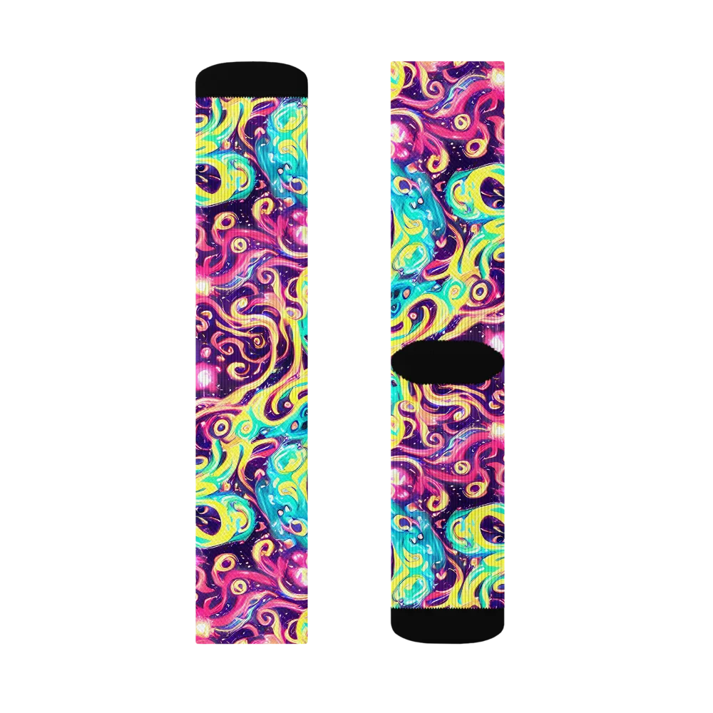 Candy Nebula on Socks — Left Sock