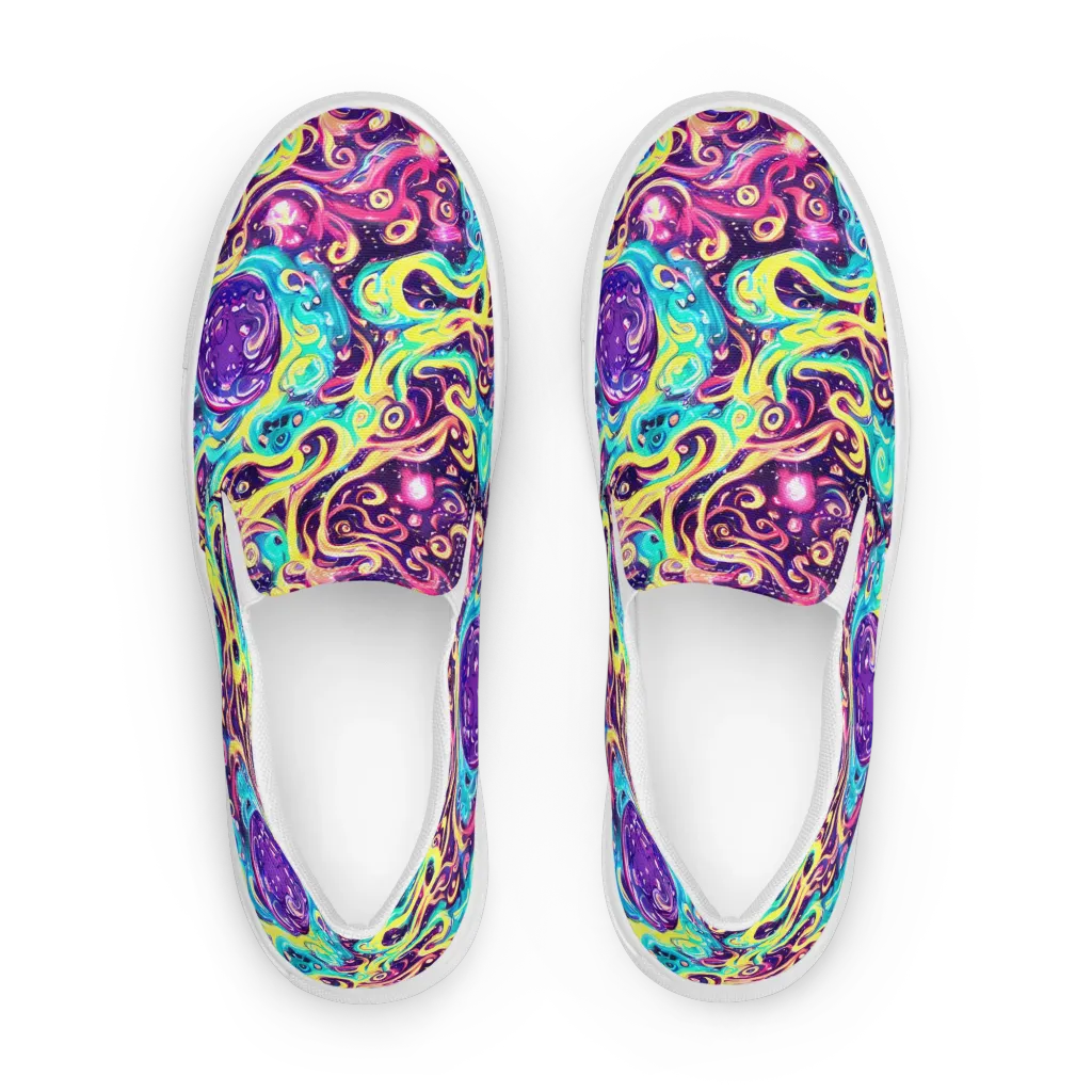Candy Nebula on Women's Slip-On Canvas Shoes — Front