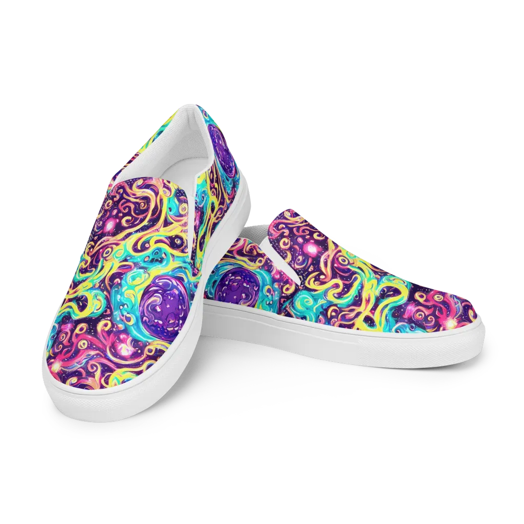 Candy Nebula on Women's Slip-On Canvas Shoes — Left Front