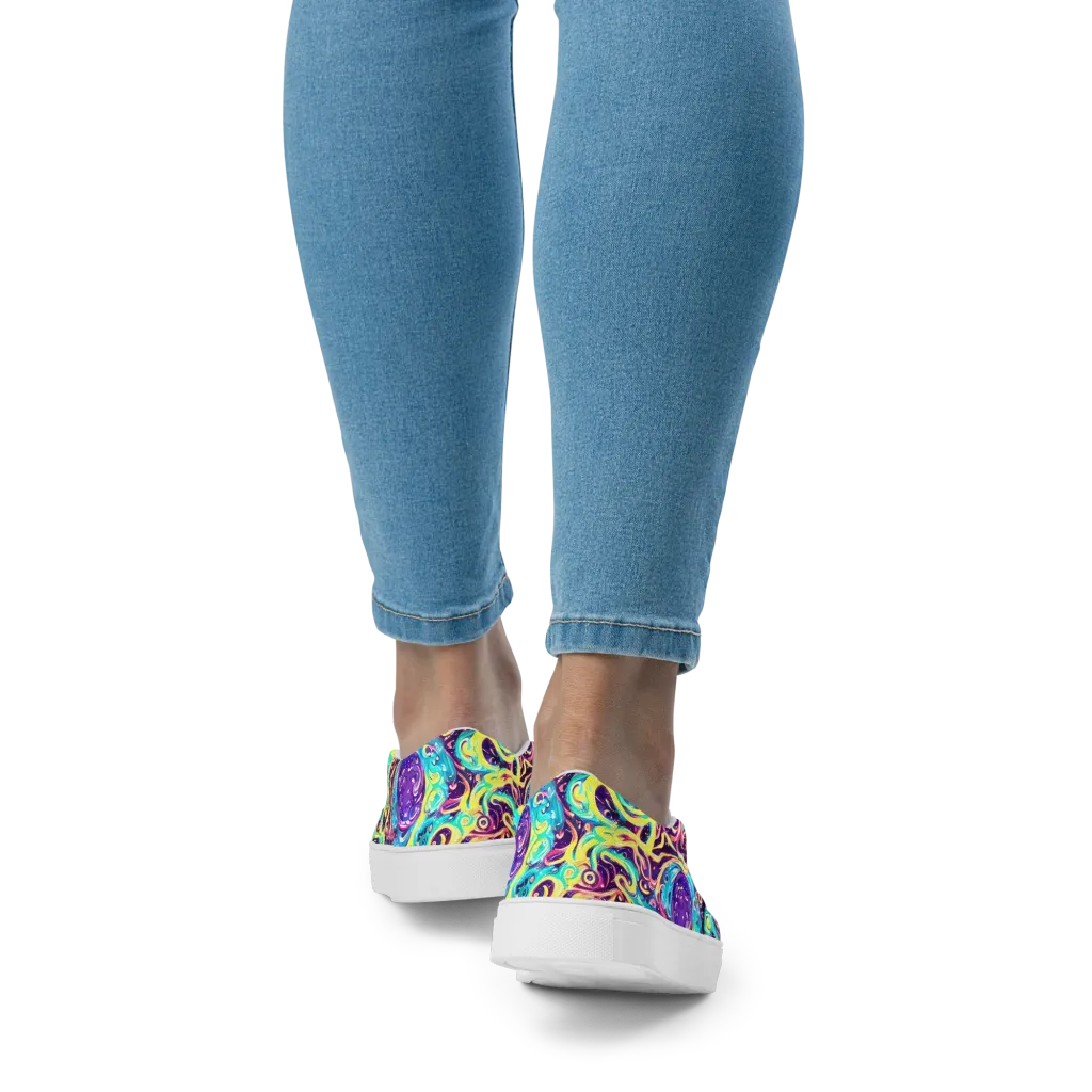 Candy Nebula on Women's Slip-On Canvas Shoes — Back