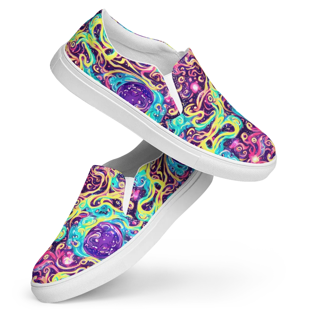 Candy Nebula on Women's Slip-On Canvas Shoes — Front