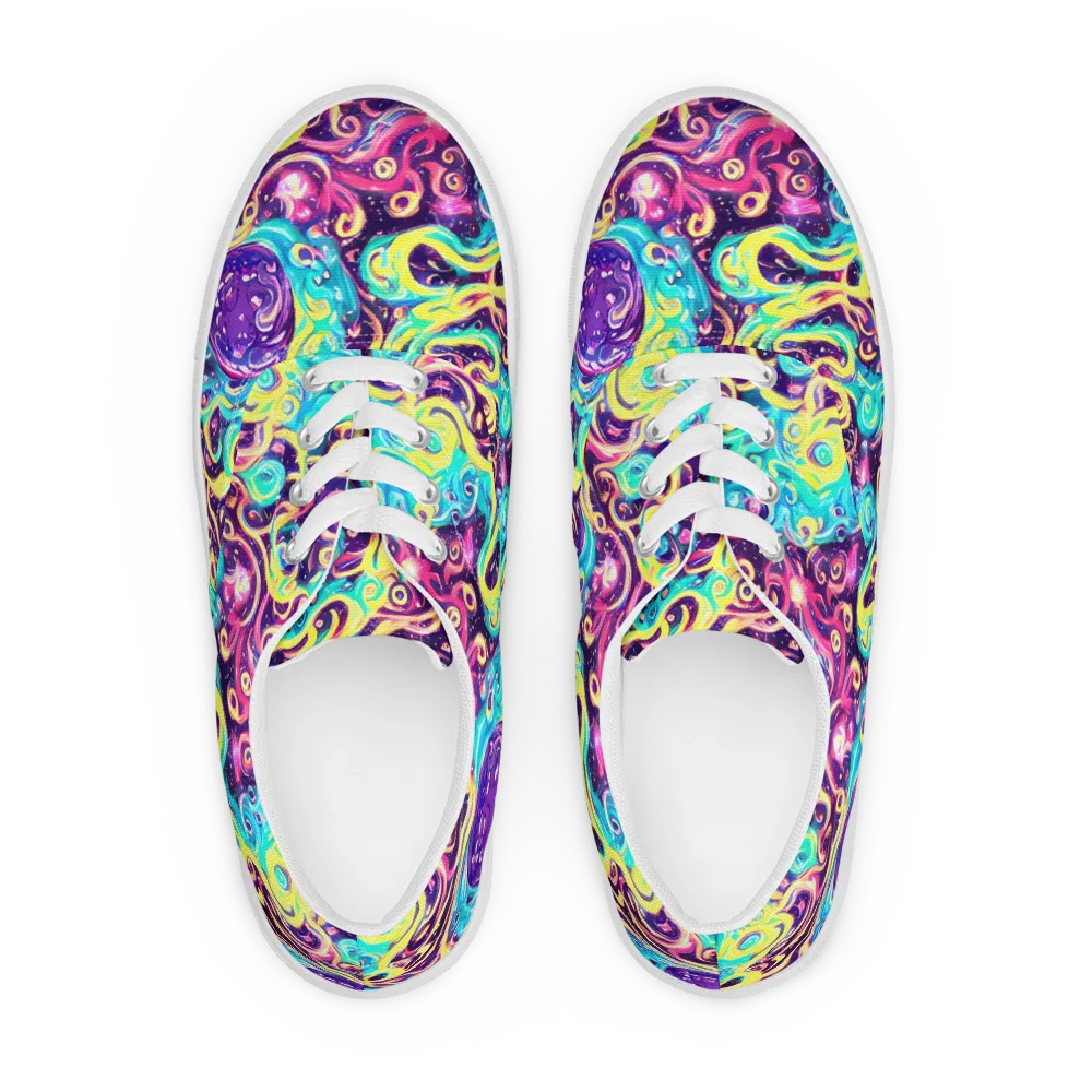 Candy Nebula on Men's Lace-Up Canvas Shoes — Front