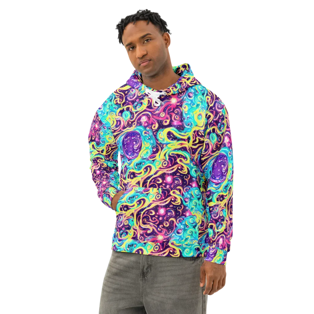 Candy Nebula on Cotton Hoodie — Left Front