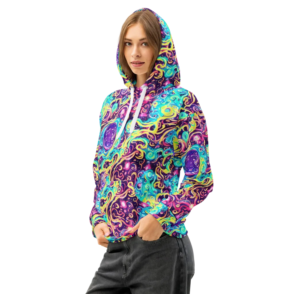 Candy Nebula on Cotton Hoodie — Left Front