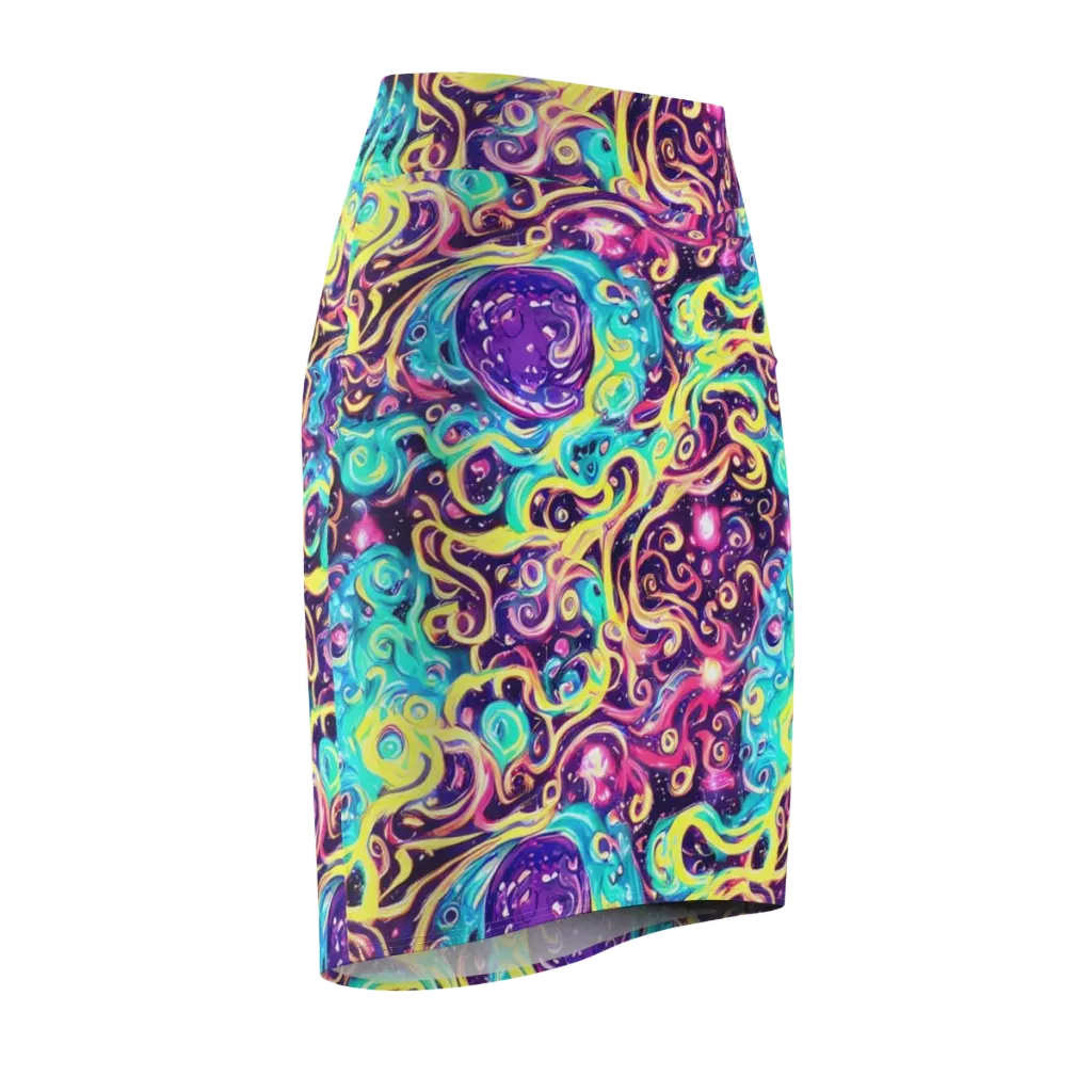 Candy Nebula on Pencil Skirt — Front Side