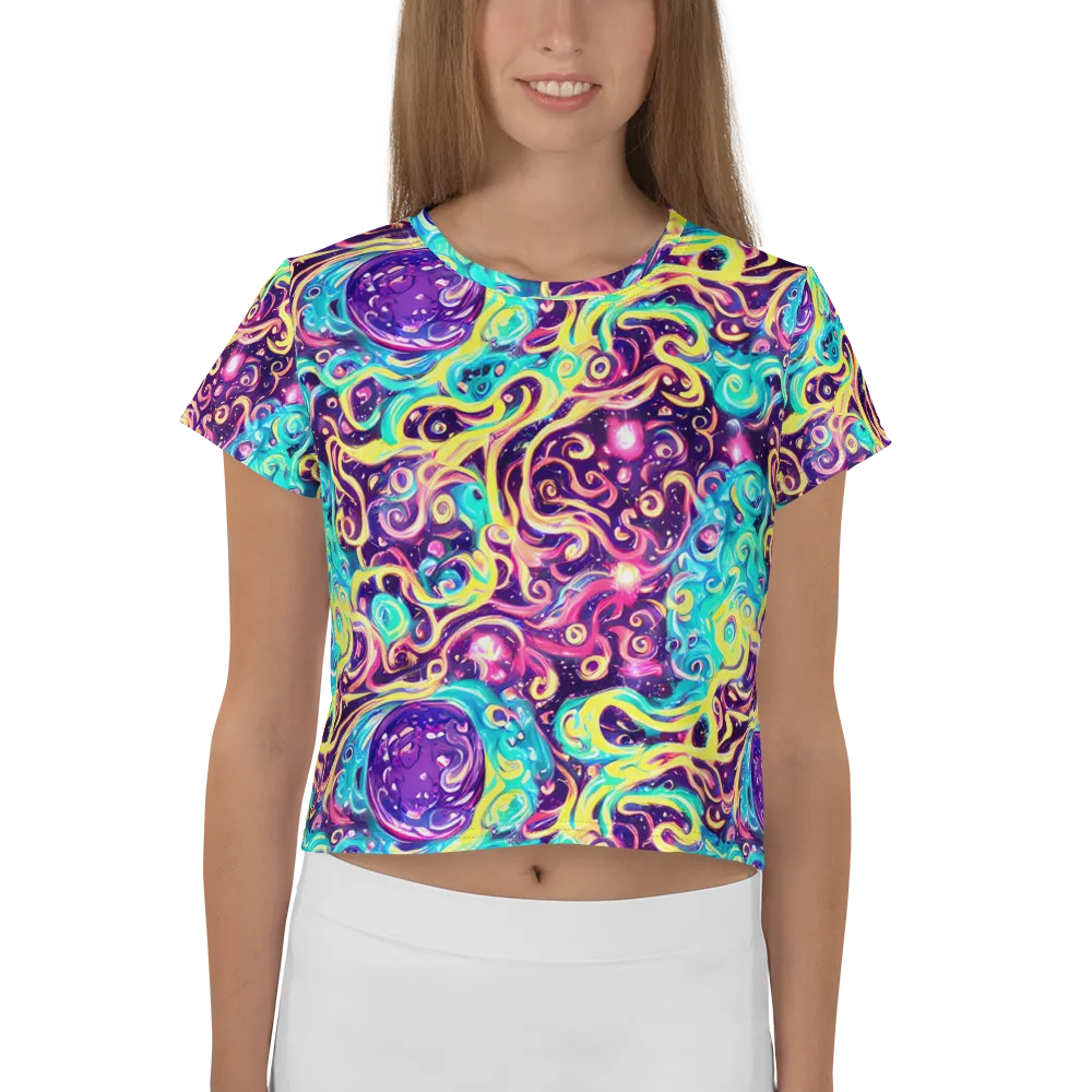Candy Nebula on Crop Tee — Front