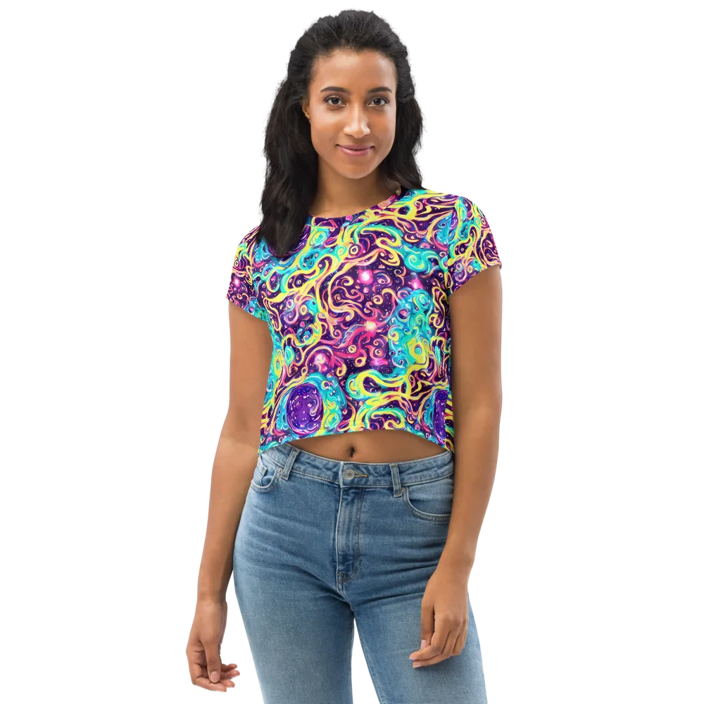 Candy Nebula on Crop Tee — Front