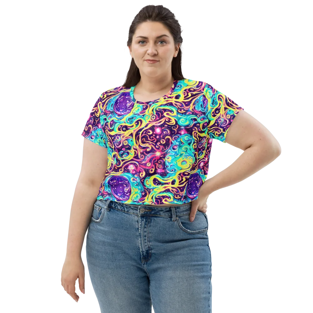 Candy Nebula on Crop Tee — Front