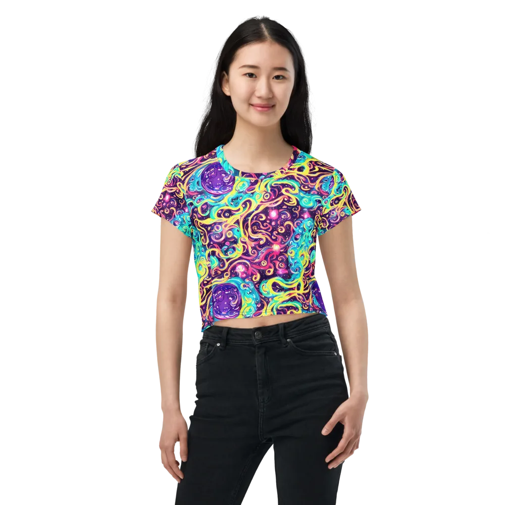 Candy Nebula on Crop Tee — Front
