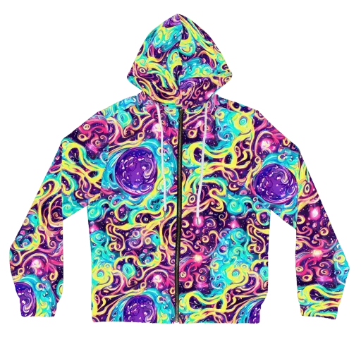 Candy Nebula on a Women's Full-Zip Hoodie