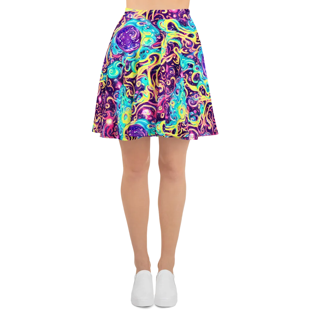Candy Nebula on Skater Skirt — Front