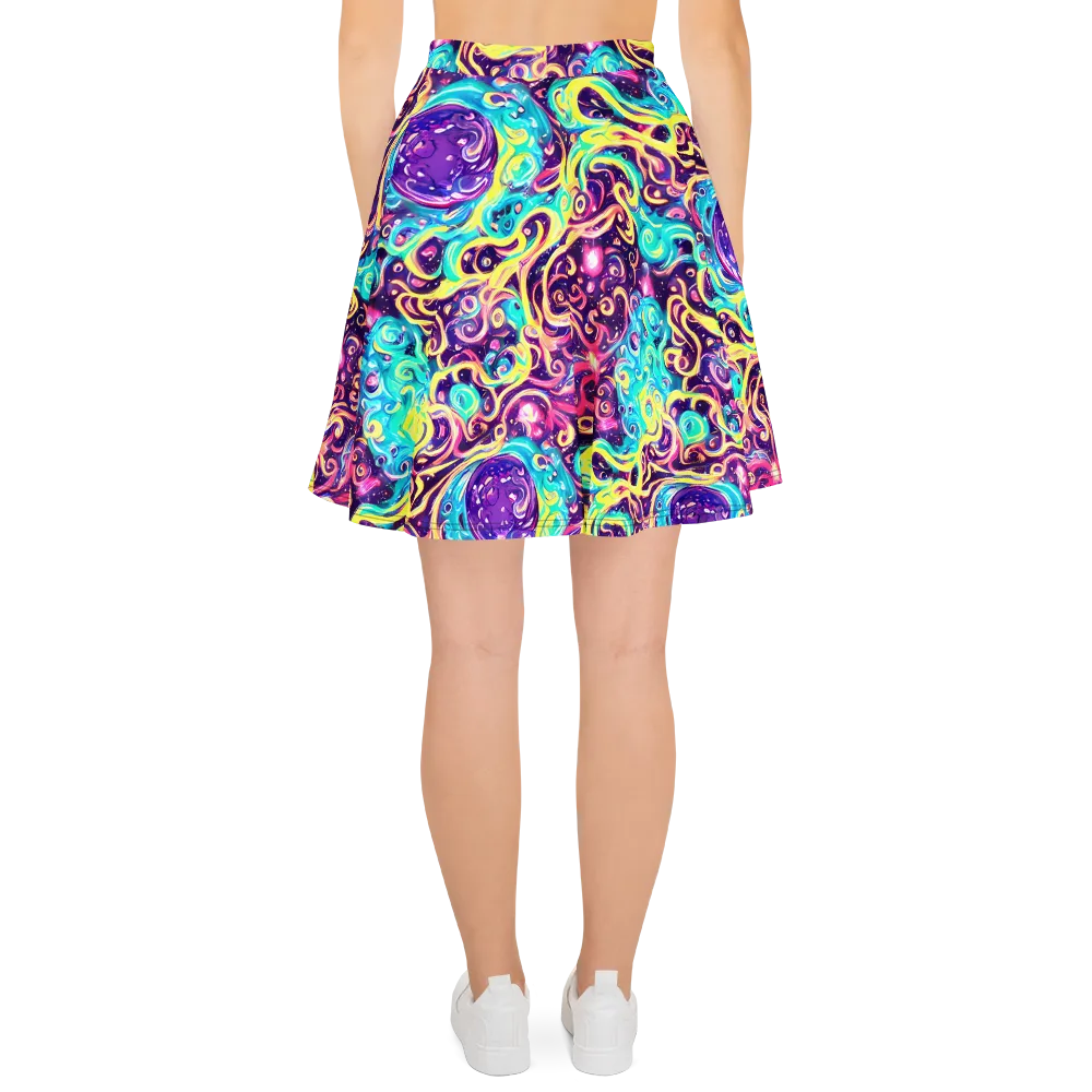 Candy Nebula on Skater Skirt — Back