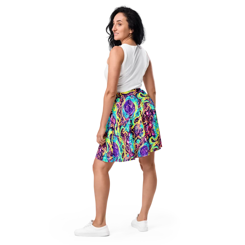 Candy Nebula on Skater Skirt — Back