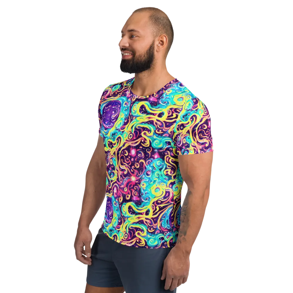 Candy Nebula on Men's Athletic T-Shirt — Left