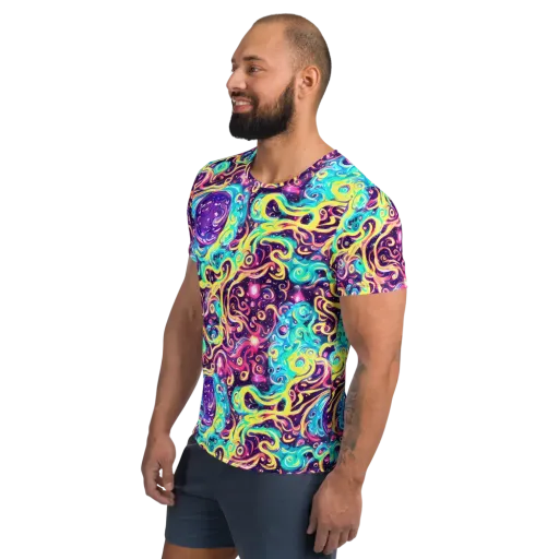 Candy Nebula on a Men's Athletic T-Shirt