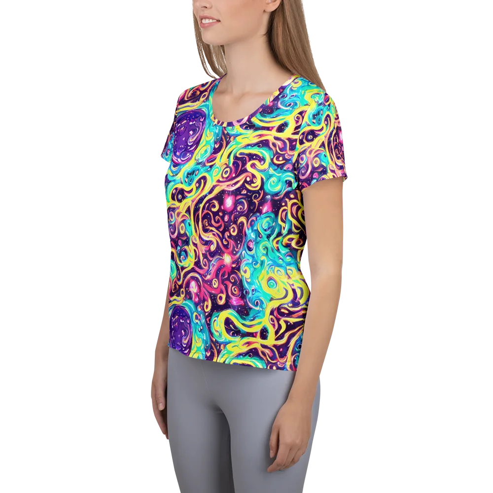 Candy Nebula on Women's Athletic T-Shirt — Left