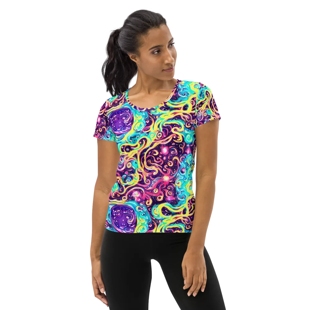 Candy Nebula on Women's Athletic T-Shirt — Front