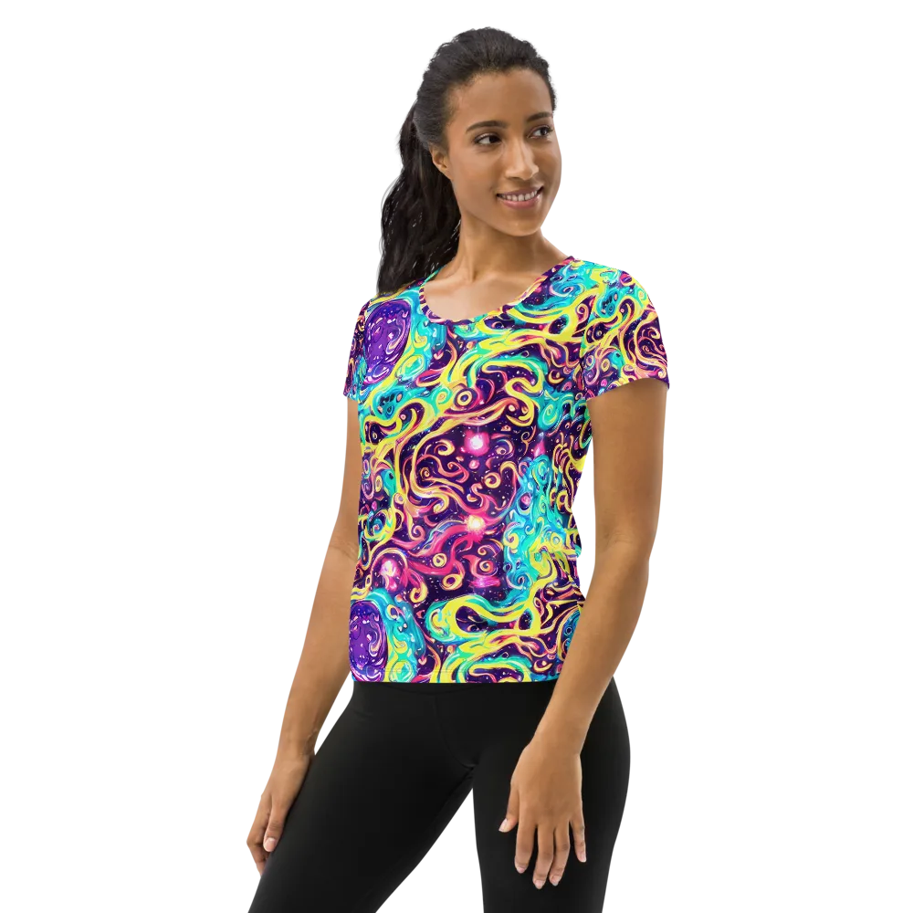 Candy Nebula on Women's Athletic T-Shirt — Left