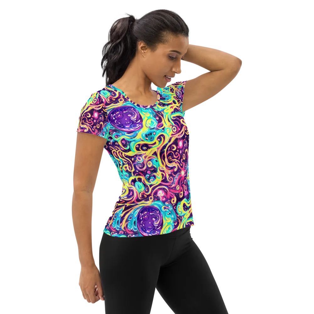 Candy Nebula on Women's Athletic T-Shirt — Right