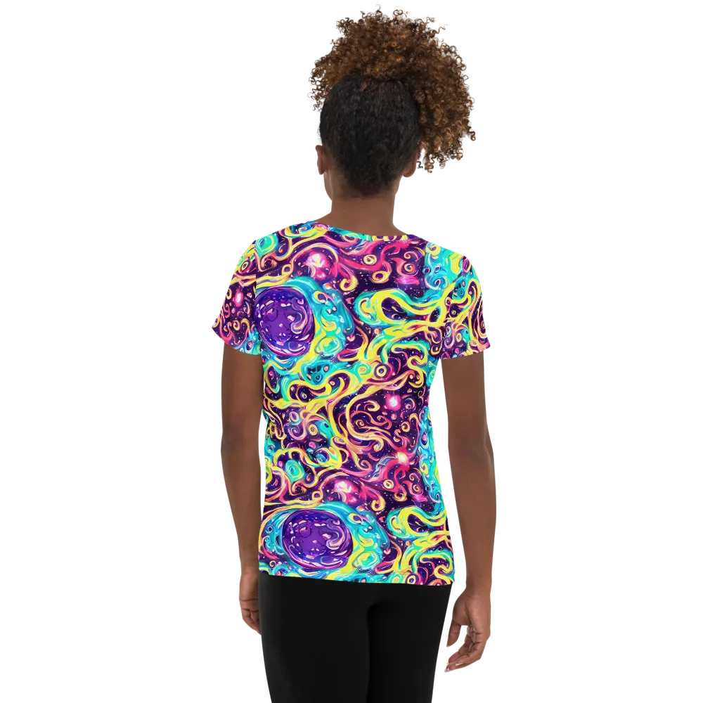 Candy Nebula on Women's Athletic T-Shirt — Back