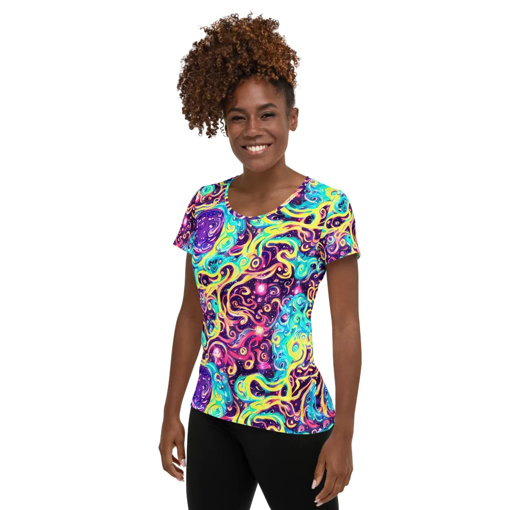 Candy Nebula on Women's Athletic T-Shirt — Left