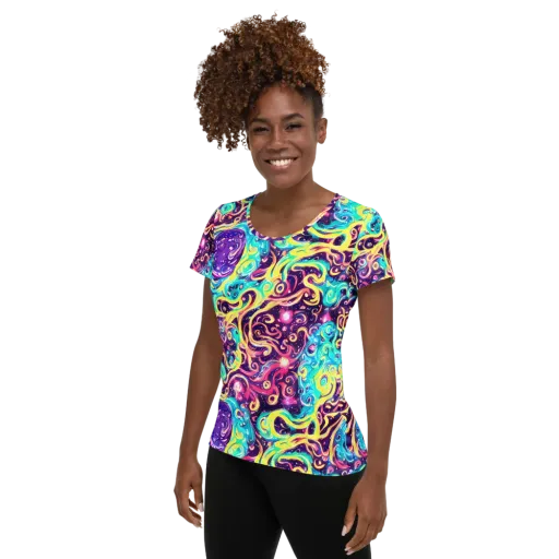 Candy Nebula on a Women's Athletic T-Shirt