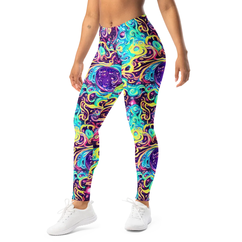 Candy Nebula on Leggings — Left Front