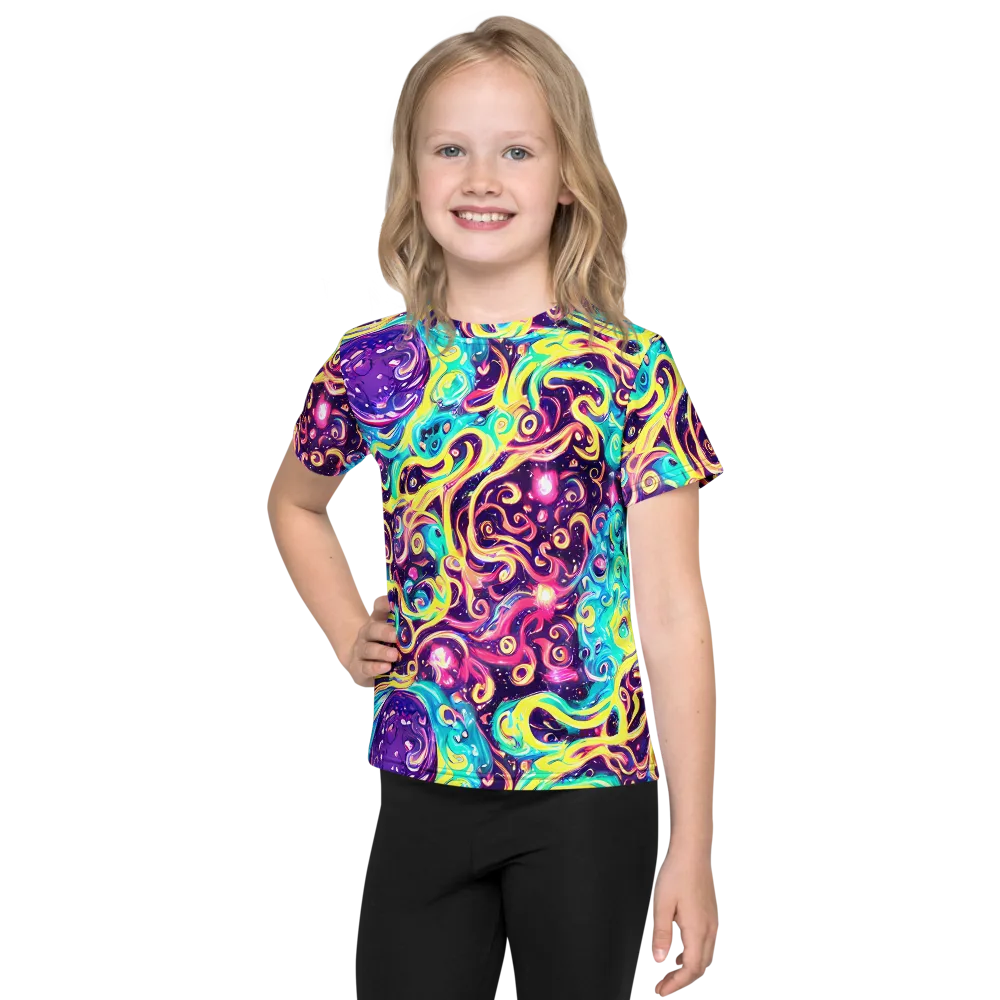 Candy Nebula on Kids Crew Neck T-Shirt — Front