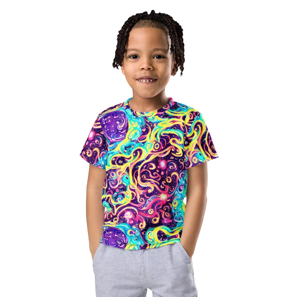 Candy Nebula on Kids Crew Neck T-Shirt — Front