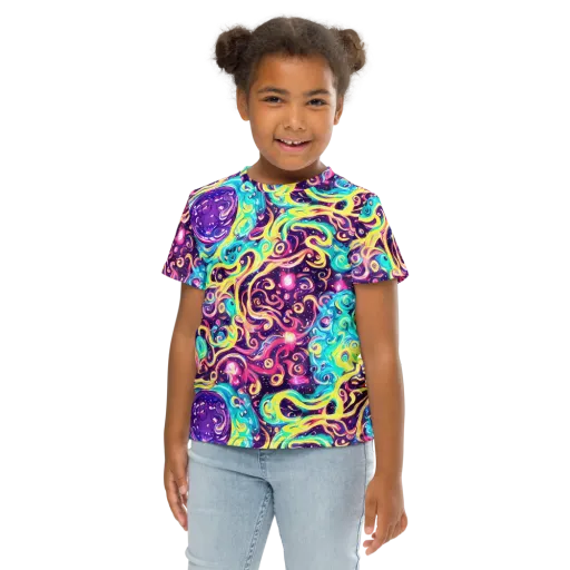 Candy Nebula on a Kids Crew Neck T-Shirt