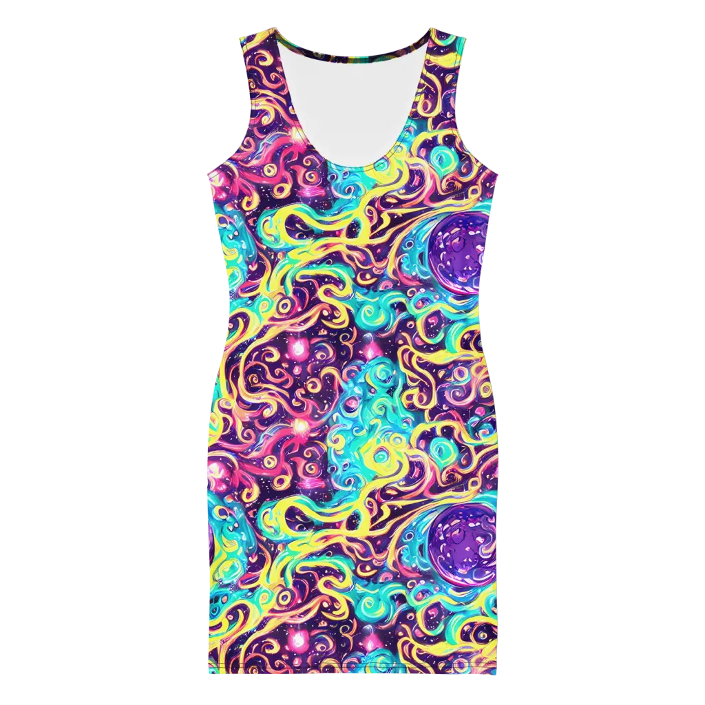 Candy Nebula on Bodycon Dress — Front