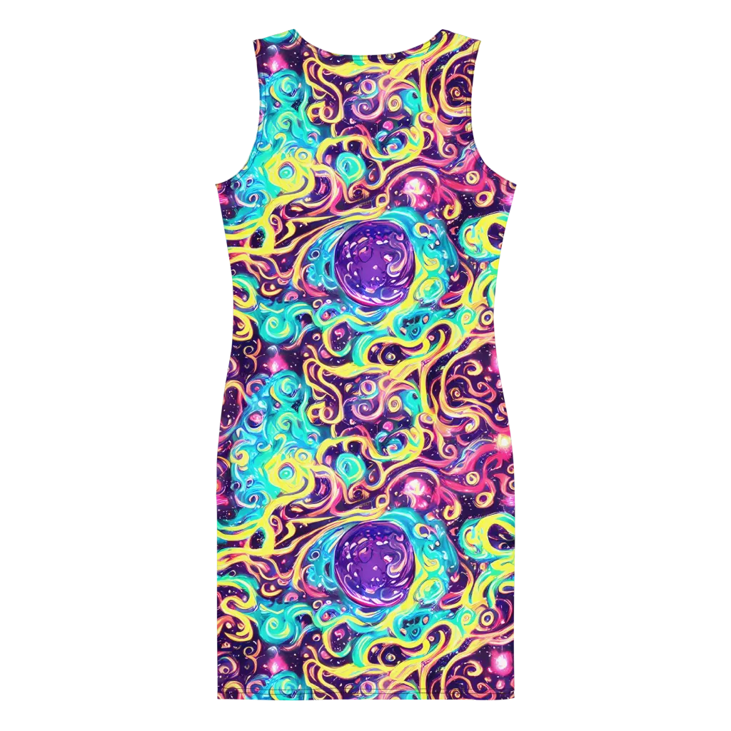 Candy Nebula on Bodycon Dress — Back