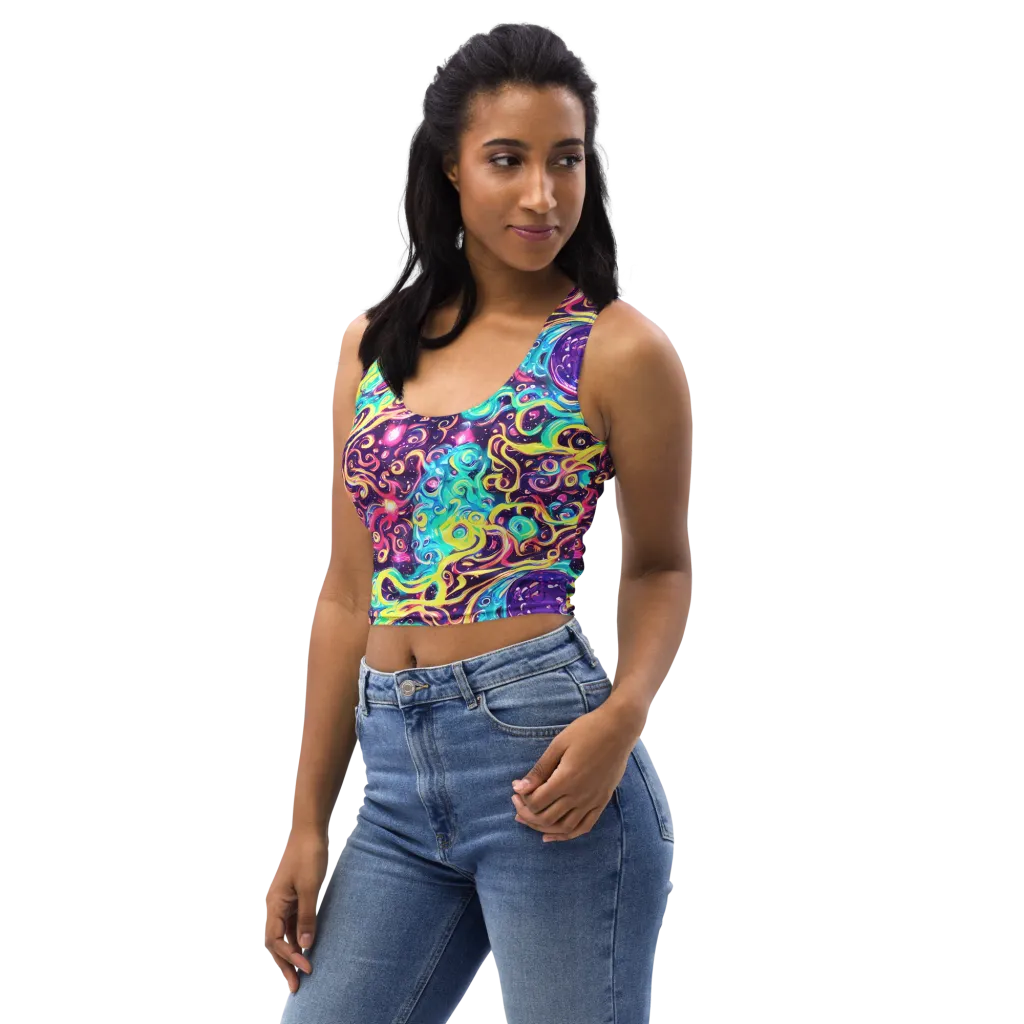 Candy Nebula on Crop Top — Left Front