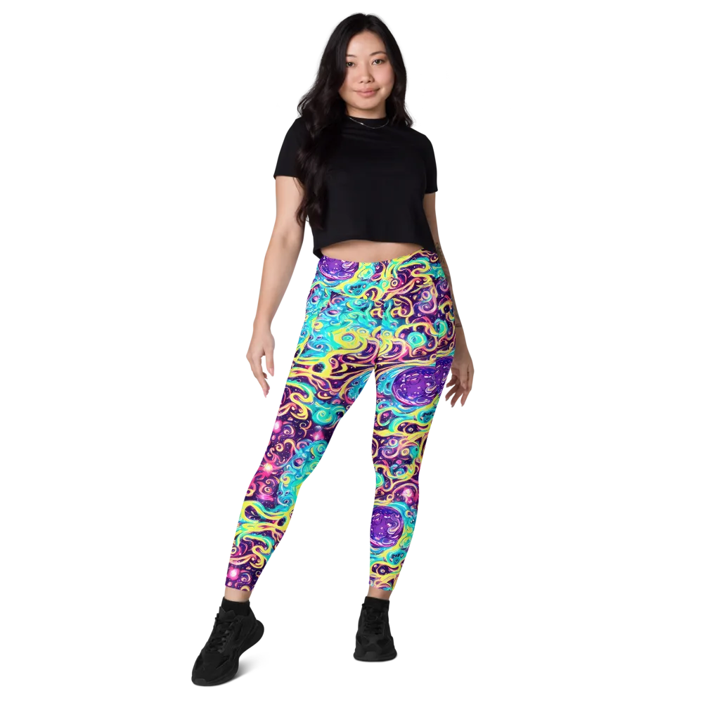Candy Nebula on Leggings with Pockets — Front