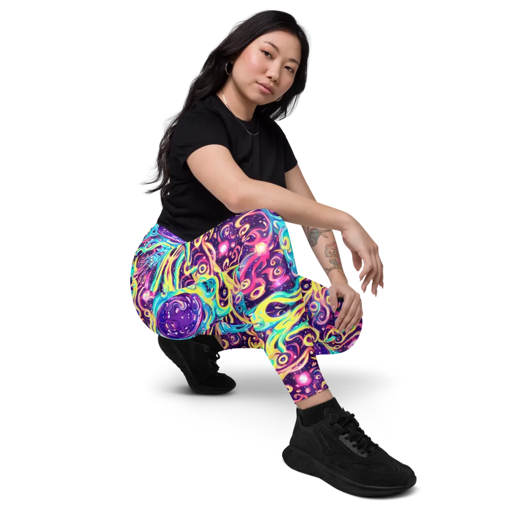 Candy Nebula on Leggings with Pockets — Right Front