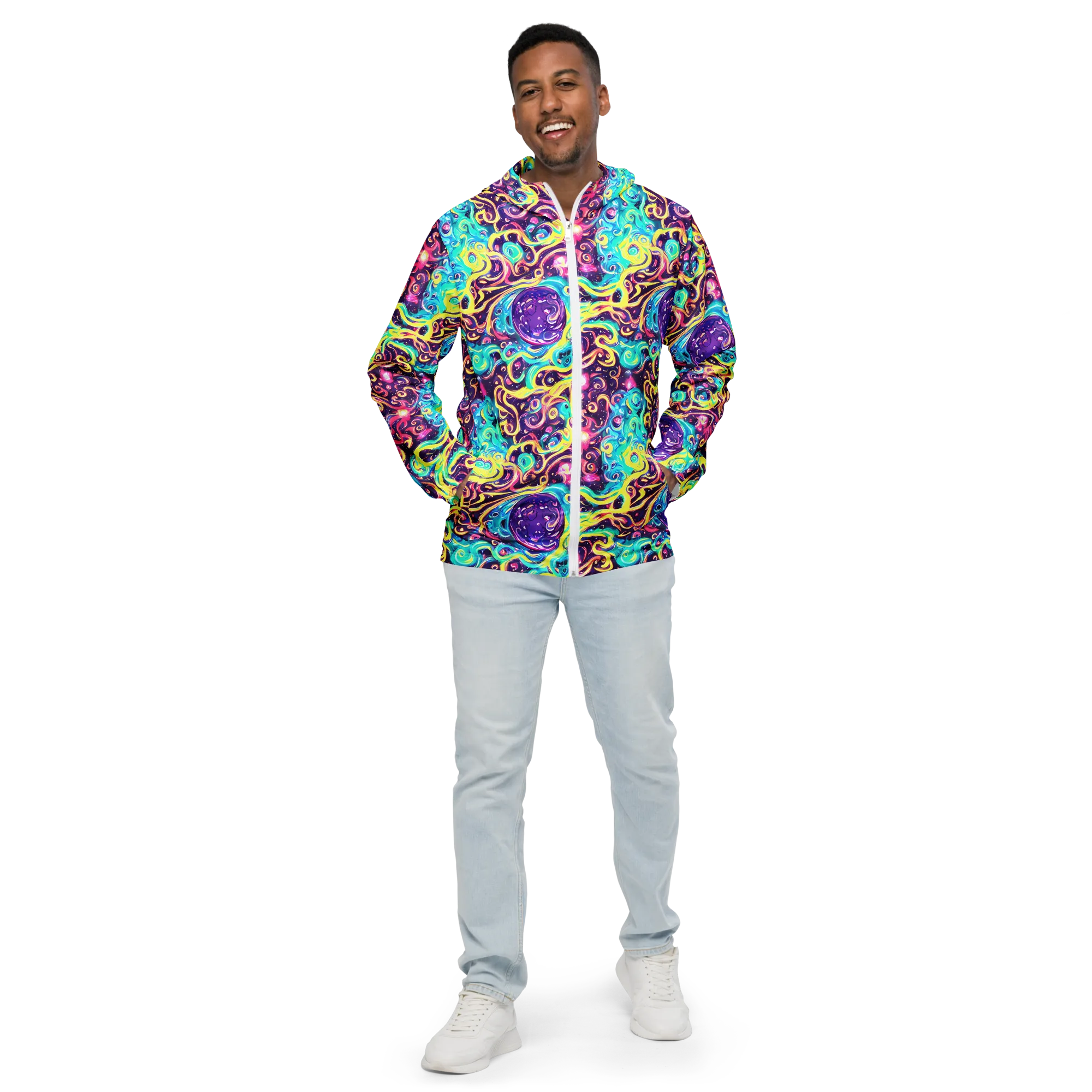 Candy Nebula on Men's Windbreaker — Front