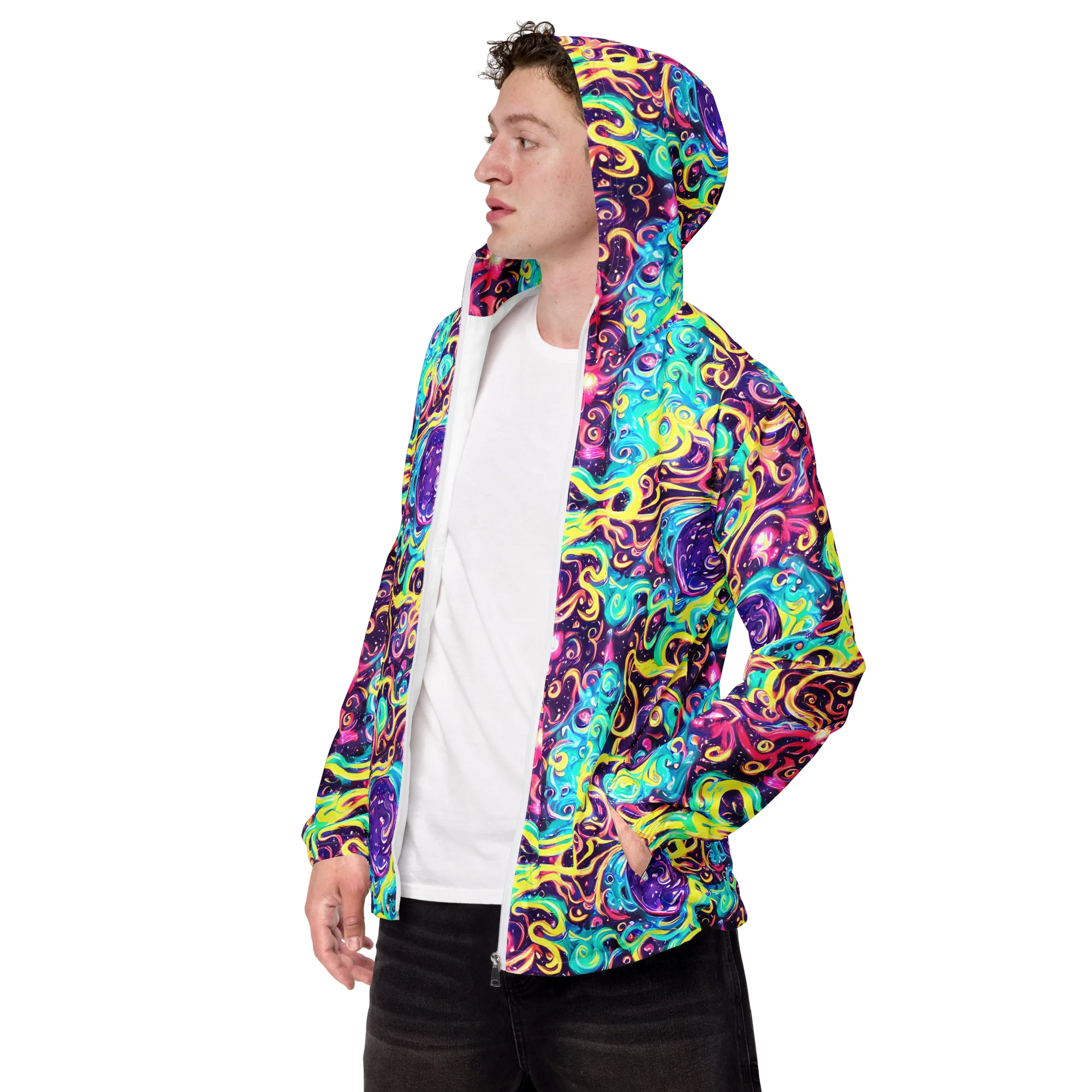 Candy Nebula on Men's Windbreaker — Left Front