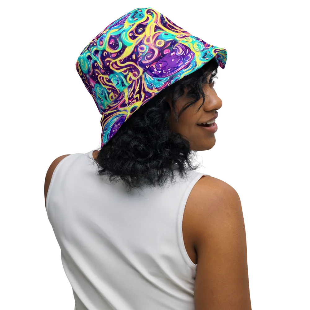 Candy Nebula on Reversible Bucket Hat — Right Outside