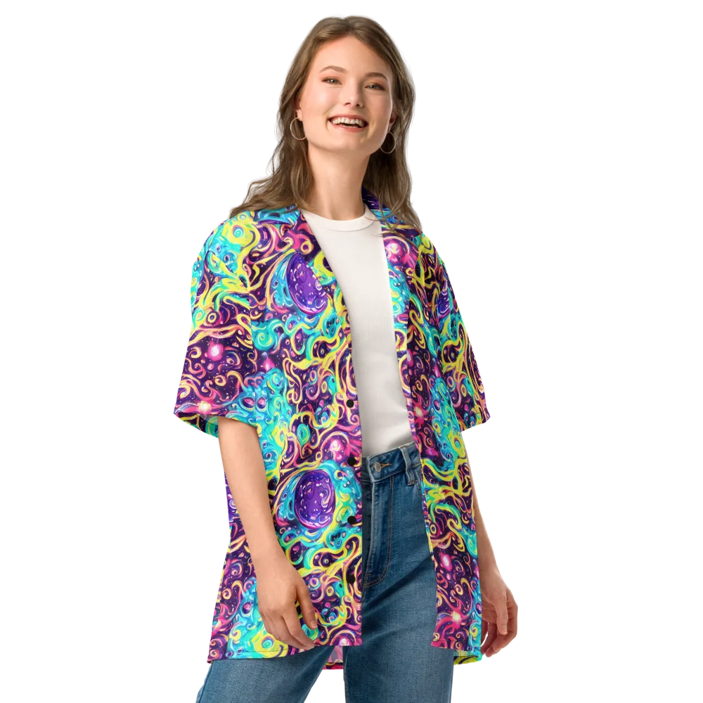 Candy Nebula on Button Shirt — Front