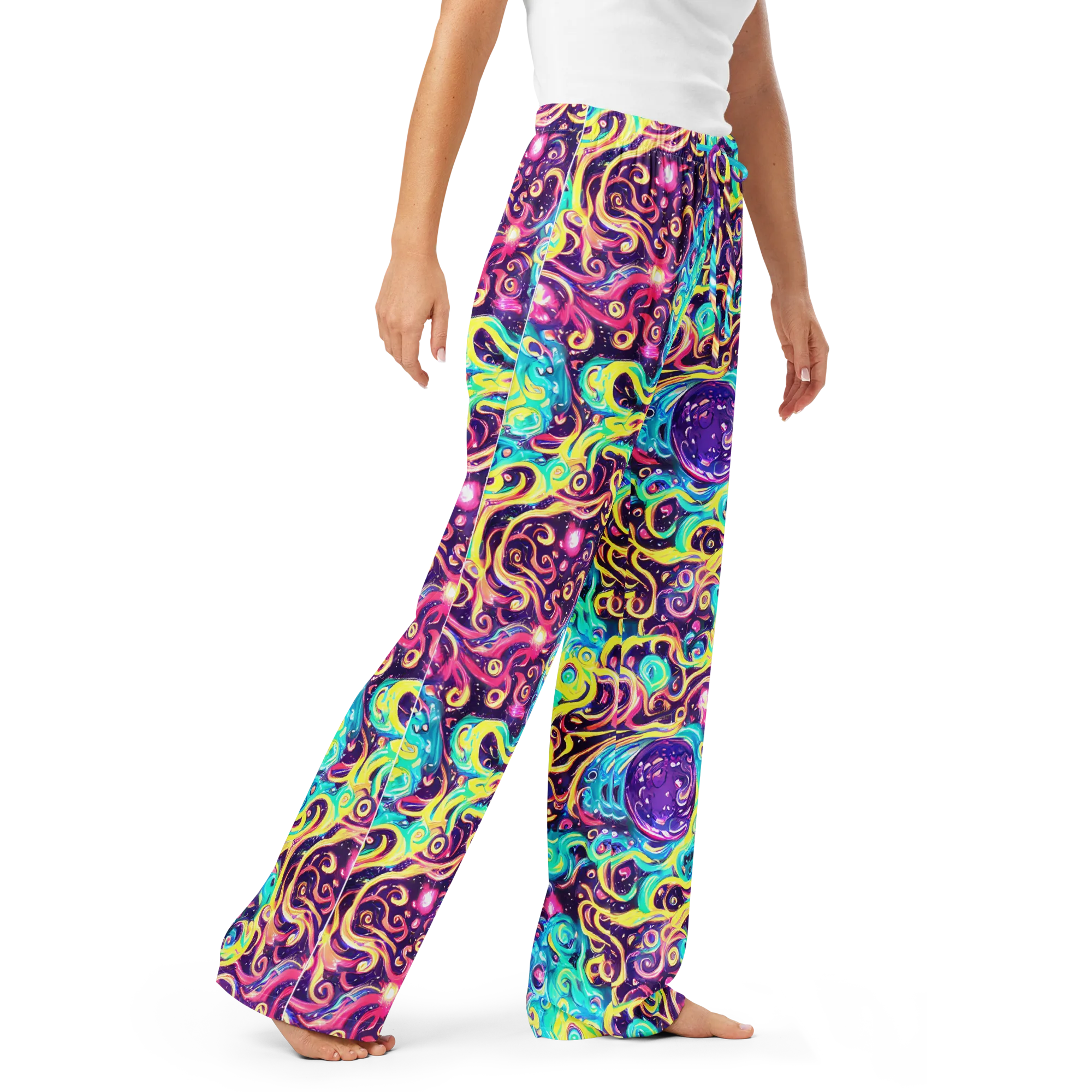 Candy Nebula on Women's Pajama Pants — Right Front