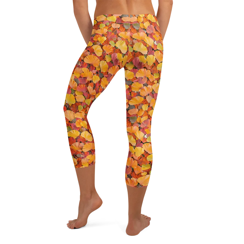 Ember Ginkgo on Capri Leggings — Back