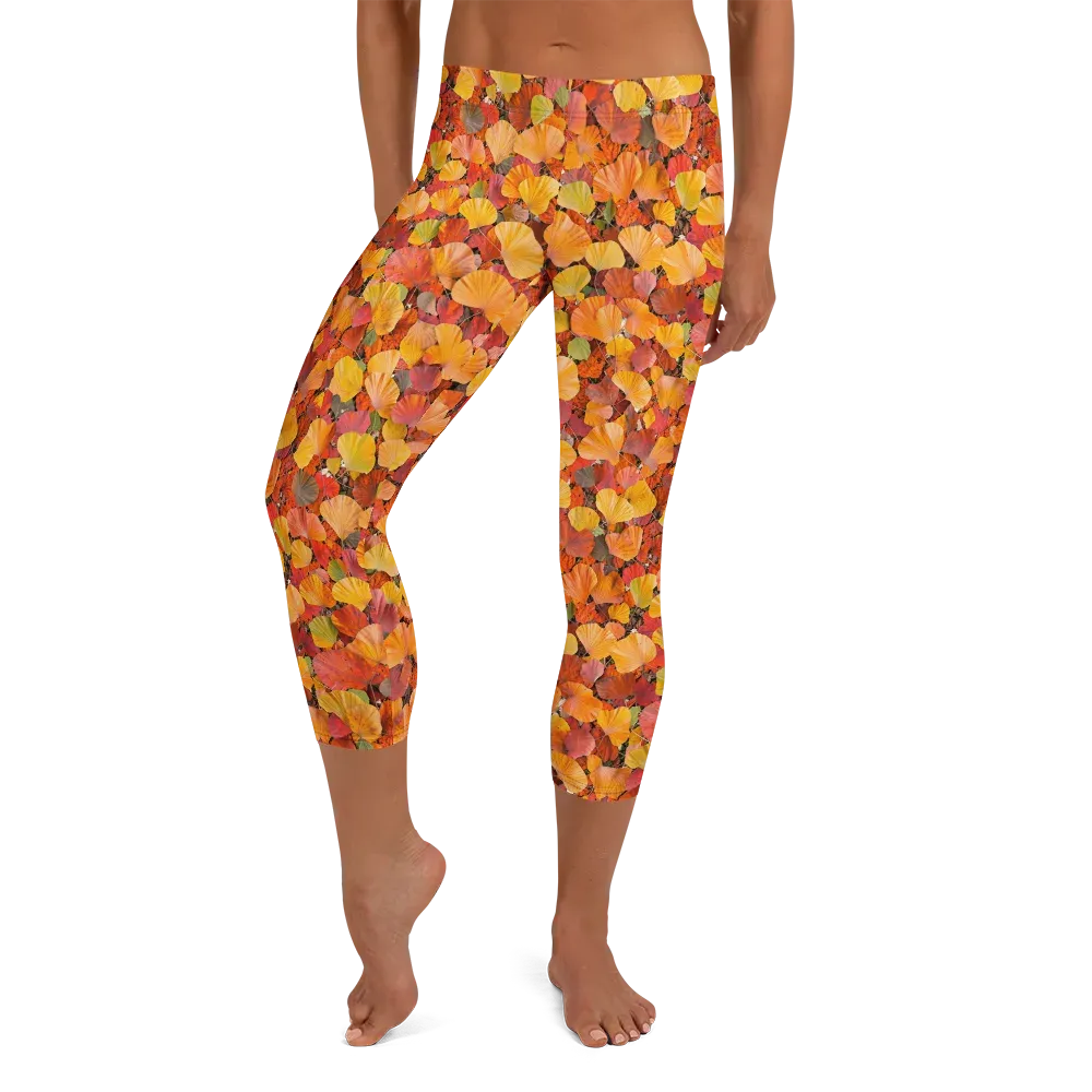 Ember Ginkgo on Capri Leggings — Front