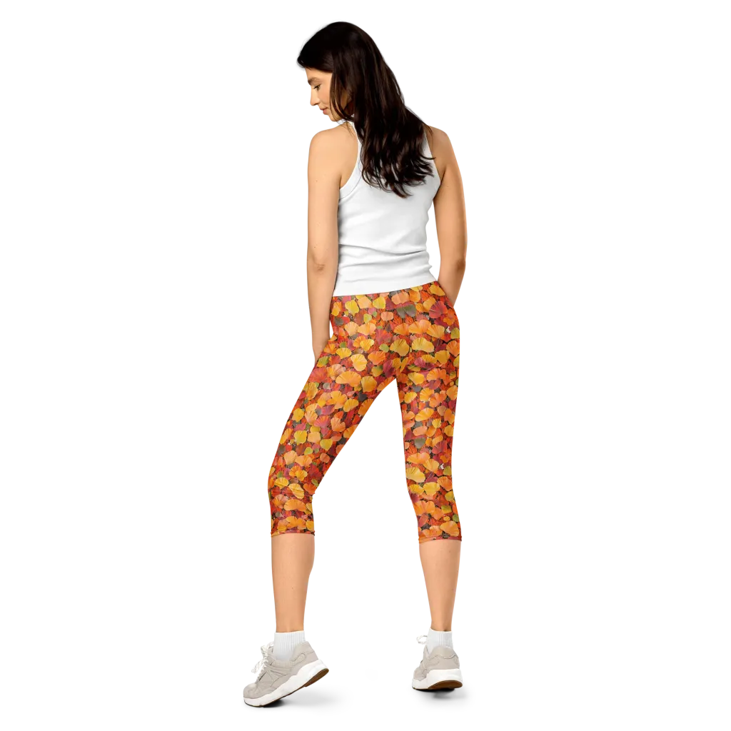Ember Ginkgo on Capri Leggings — Back