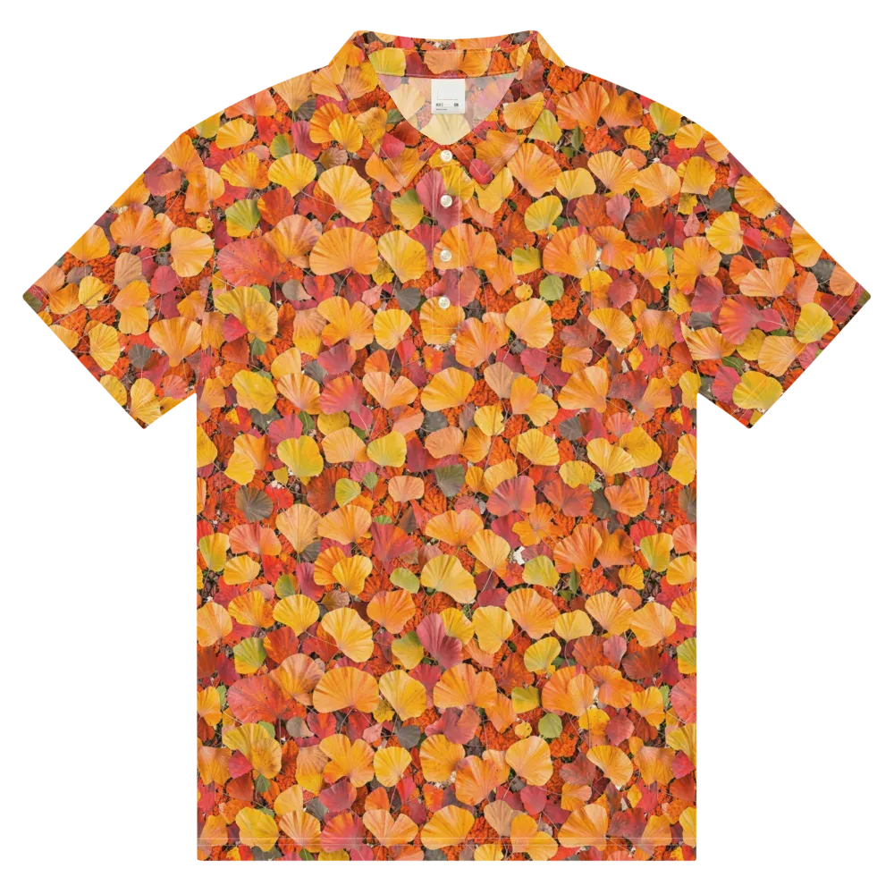 Ember Ginkgo on Men's Slim Fit Polo Shirt — Front