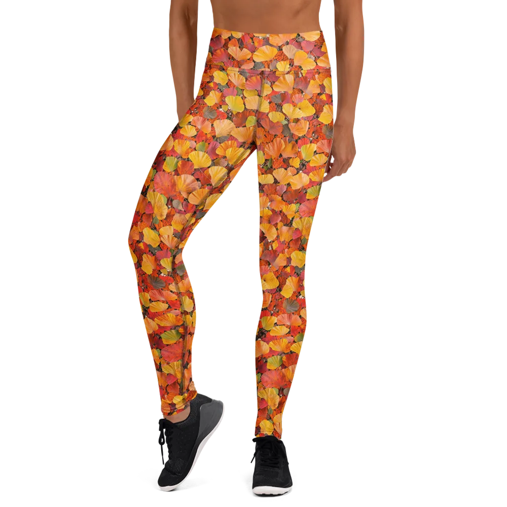 Ember Ginkgo on Yoga Leggings — Front