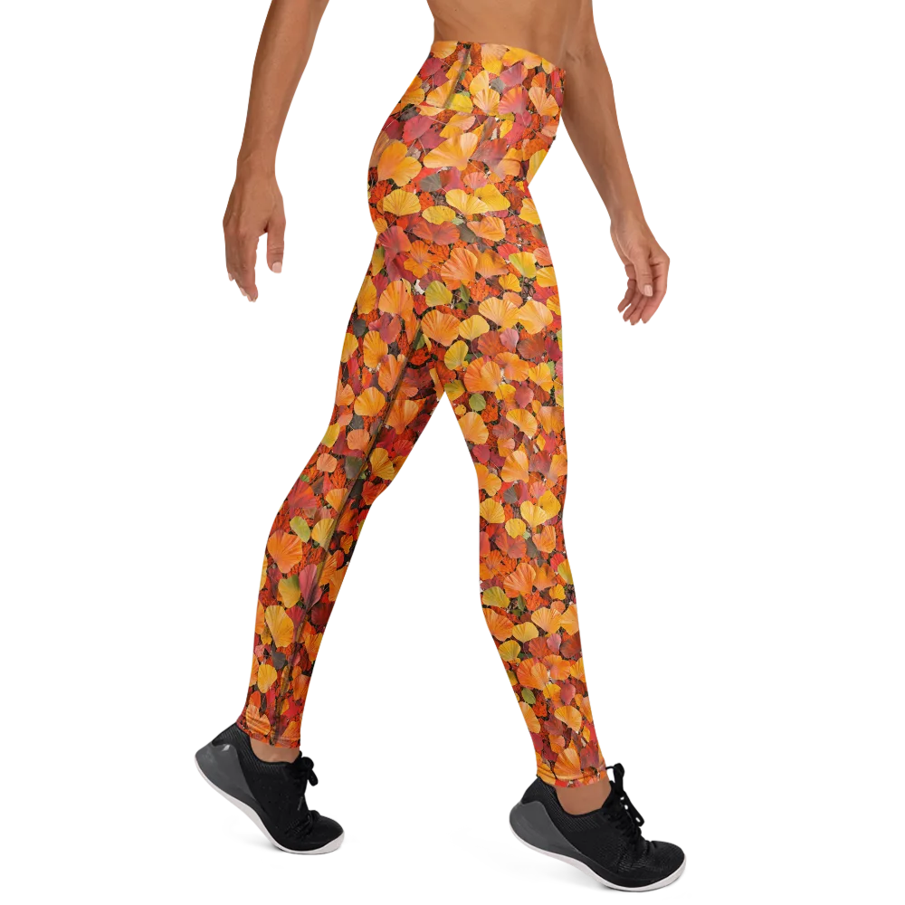 Ember Ginkgo on Yoga Leggings — Right