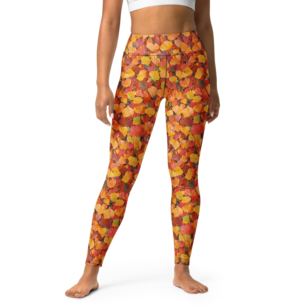 Ember Ginkgo on Yoga Leggings — Front